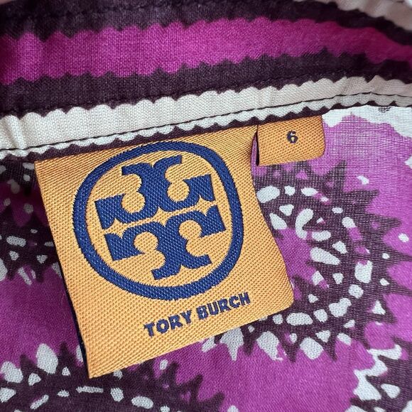 Tory Burch Shirt Women 6 Sequin Stephanie Tunic Fuchsia Lightweight Vibrant - Picture 7 of 11